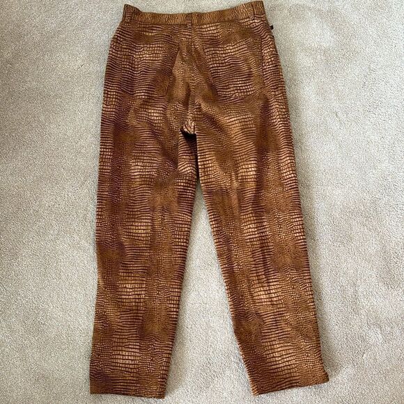 Lauren Ralph Lauren Crocodile Print Brown Pants Size 10 - Picture 6 of 8